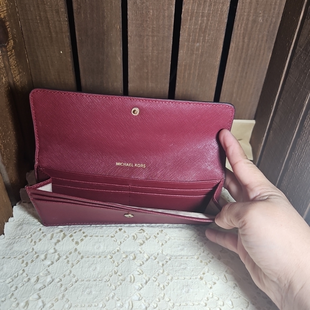 Michael Kors Burgundy Travel Wallet - Picture 2 of 7